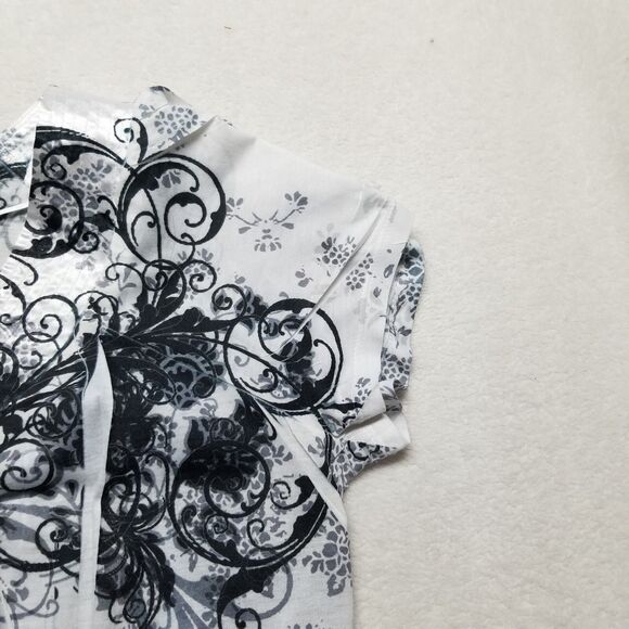 Unity World Wear Plus 1X Top Blouse Floral V Neck Bohemian Festival Boho Hippie - Picture 4 of 10